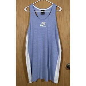 Nike Sports Wear Tank Dress Organic Cotton Tennis Light Blue Logo Women's XL